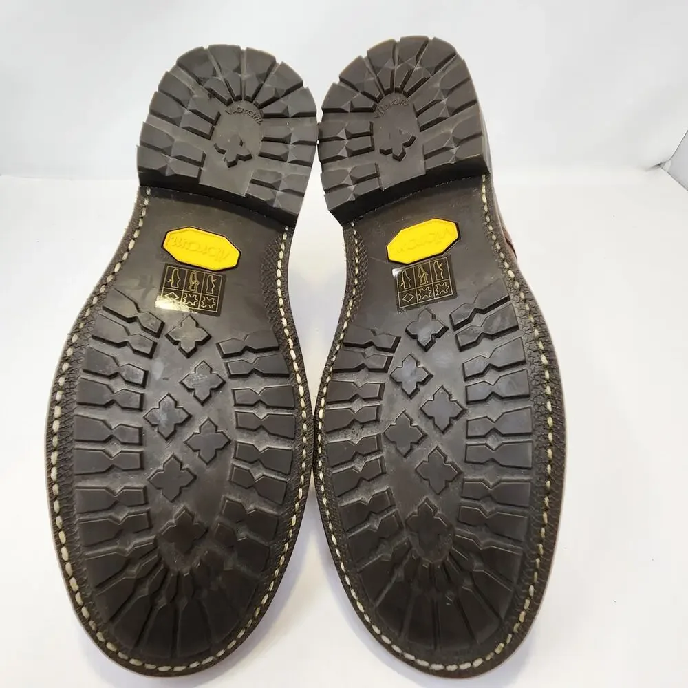 J Crew Kenton Pacer Brown Leather Carpenter Boots Men Size 8.5 Lace Up Ankle